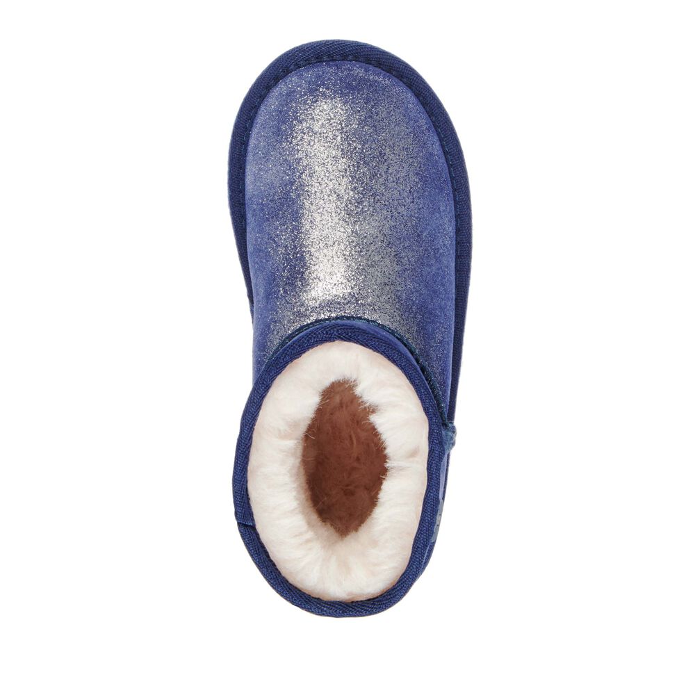 Emu Wallaby Mini Metallic Stiefel Kinder Navy | WHSRGNJ-01
