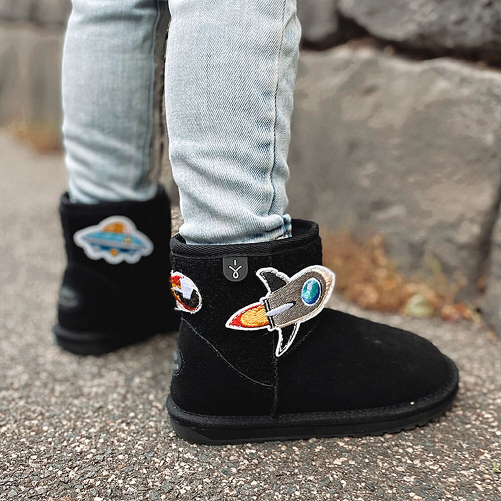 Emu Wallaby Mini Play Stiefel Kinder Schwarz | OWXTQCZ-04