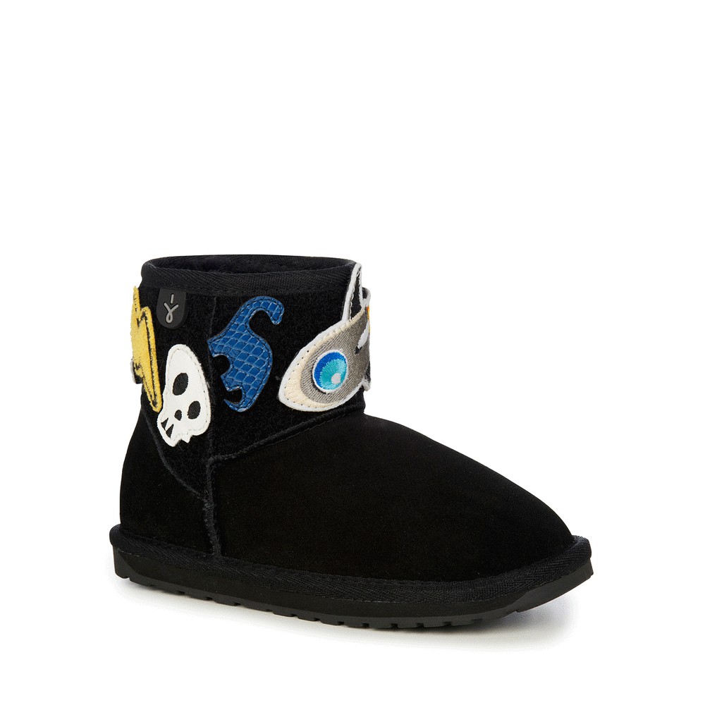 Emu Wallaby Mini Play Stiefel Kinder Schwarz | OWXTQCZ-04