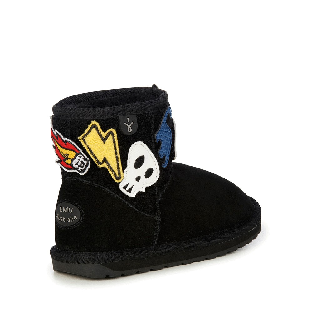 Emu Wallaby Mini Play Stiefel Kinder Schwarz | OWXTQCZ-04