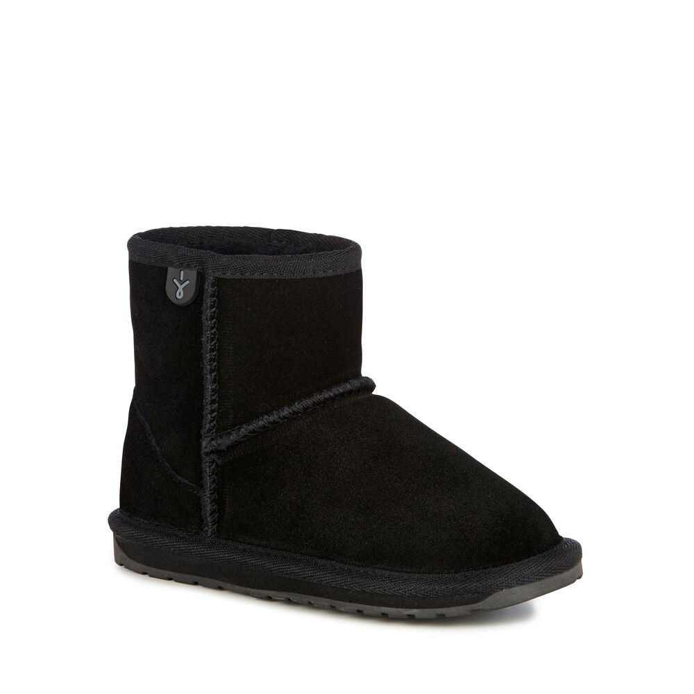 Emu Wallaby Mini Stiefel Kinder Schwarz | EOLURSK-72
