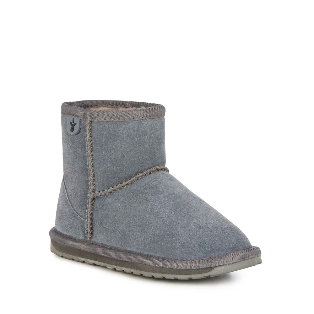 Emu Wallaby Mini Stiefel Kinder Tiefesgrau | GRZMOKD-98