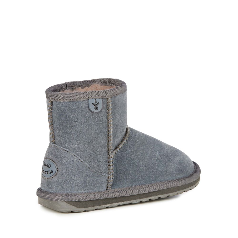 Emu Wallaby Mini Stiefel Kinder Tiefesgrau | GRZMOKD-98