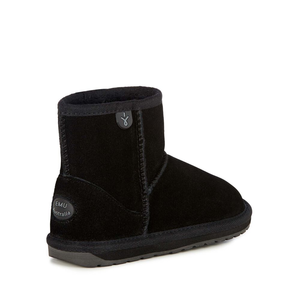 Emu Wallaby Mini Teens Stiefel Kinder Schwarz | OGRHKDV-68