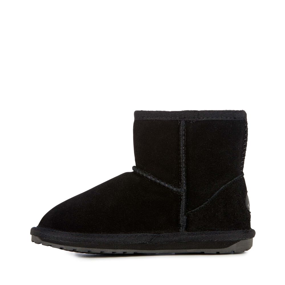 Emu Wallaby Mini Teens Stiefel Kinder Schwarz | OGRHKDV-68