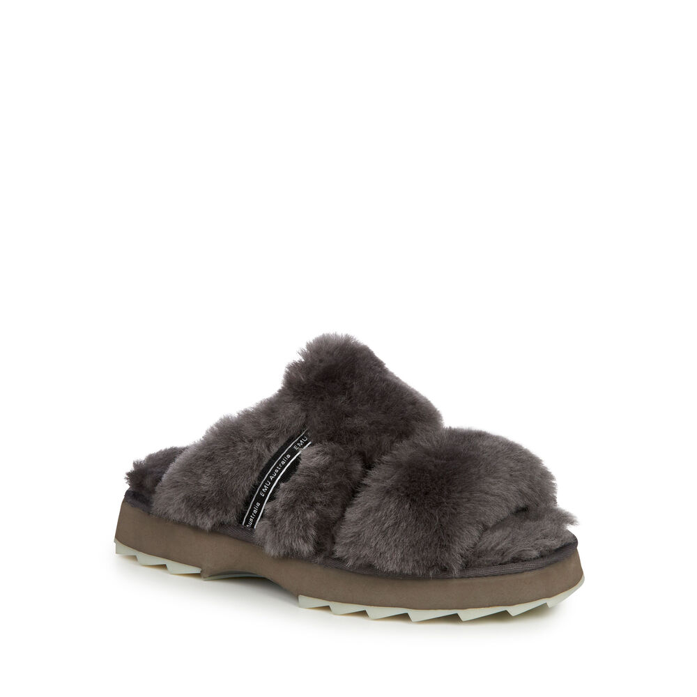 Emu Wobbegong Hausschuhe Damen Tiefesgrau | BMUDXKZ-84